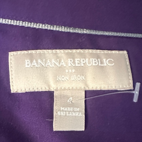 Banana Republic No Iron Purple Women's Button-Up Shirt Size 4 - Picture 12 of 13